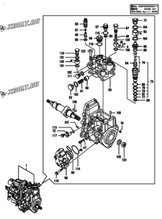  Двигатель Yanmar 4TNV84T-GGE, узел -  Топливный насос высокого давления (ТНВД) 