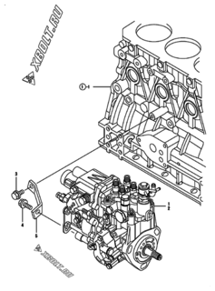  Двигатель Yanmar 4TNV88-DSA2, узел -  Топливный насос высокого давления (ТНВД) 