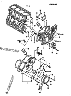  Двигатель Yanmar 4TNV98-GGE, узел -  Корпус редуктора 