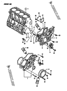  Двигатель Yanmar 4TNV98T-GGE, узел -  Корпус редуктора 