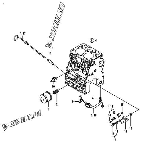  Система смазки двигателя Yanmar 2TNV70-NBK