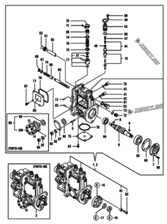  Двигатель Yanmar 2TNV70-HGE, узел -  Топливный насос высокого давления (ТНВД) 