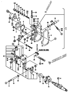  Двигатель Yanmar 2TNV70-NBK, узел -  Регулятор оборотов 