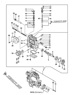  Двигатель Yanmar 3TNV76-CSA3, узел -  Топливный насос высокого давления (ТНВД) 