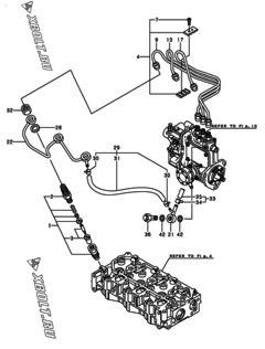  Двигатель Yanmar 3TNV76-CSA3, узел -  Форсунка 