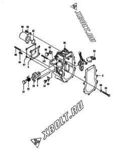  Двигатель Yanmar 3TNV84-XWL, узел -  Регулятор оборотов 