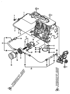  Двигатель Yanmar 3TNV84T-XWL, узел -  Система смазки 