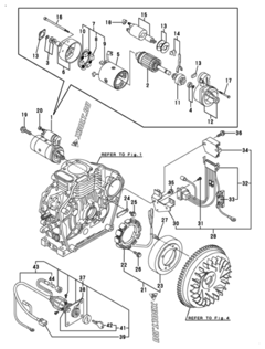  Двигатель Yanmar L48V6EA1C1AA, узел -  Стартер и генератор 