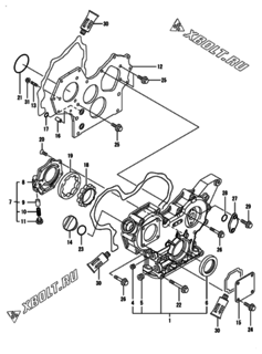  Двигатель Yanmar 3TNV82A-NBK, узел -  Корпус редуктора 