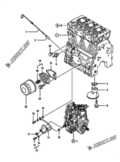  Двигатель Yanmar 3TNV82A-NBK, узел -  Система смазки 