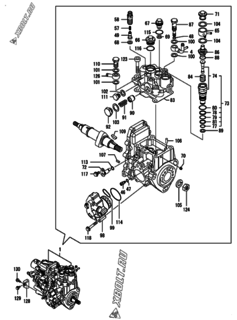  Двигатель Yanmar 3TNV88-NBK, узел -  Топливный насос высокого давления (ТНВД) 