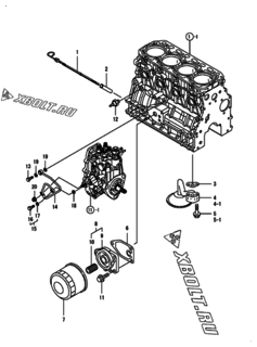  Двигатель Yanmar 4TNV88-NBK, узел -  Система смазки 