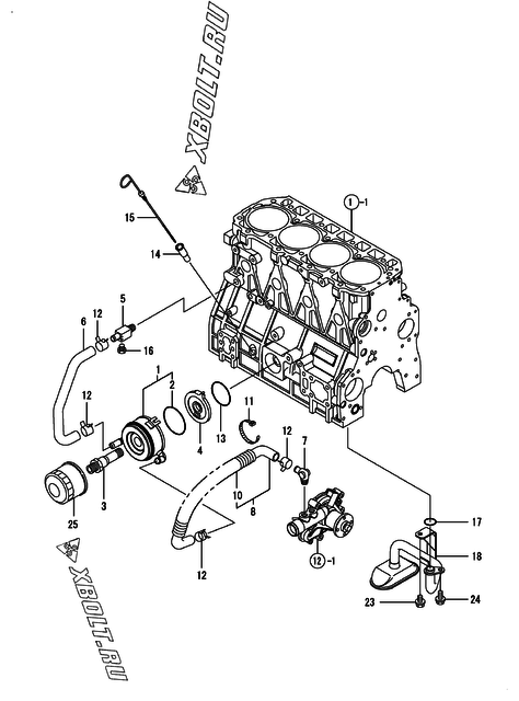  Система смазки двигателя Yanmar 4TNV98T-SBK