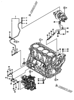  Двигатель Yanmar 4TNV98T-SBK, узел -  Система смазки 