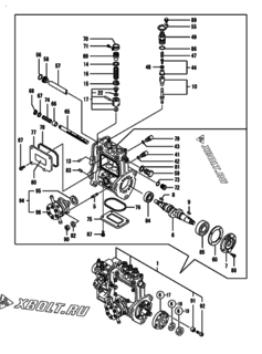  Двигатель Yanmar 3TNV76-DU1, узел -  Топливный насос высокого давления (ТНВД) 