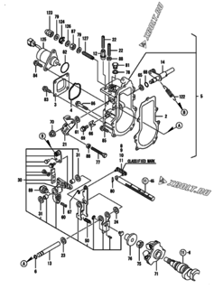  Двигатель Yanmar 3TNV76-DU1, узел -  Регулятор оборотов 