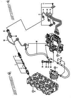  Двигатель Yanmar 3TNV76-DU1, узел -  Форсунка 