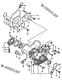  Двигатель Yanmar 3TNV84T-KMW, узел -  Корпус редуктора 