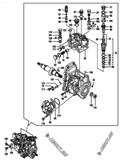  Двигатель Yanmar 3TNV84T-KMW, узел -  Топливный насос высокого давления (ТНВД) 