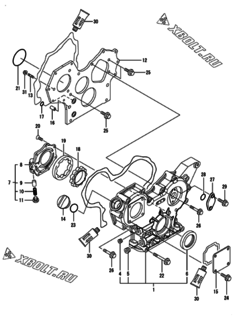 Двигатель Yanmar 4TNV88-DMW, узел -  Корпус редуктора 