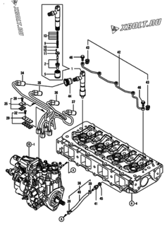  Двигатель Yanmar 4TNV84T-DMW, узел -  Форсунка 