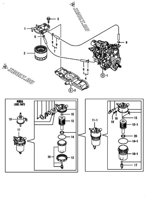  Топливопровод двигателя Yanmar 3TNV88-NU1