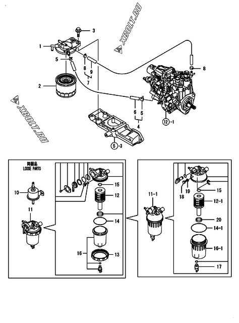  Топливопровод двигателя Yanmar 3TNV88-MU2