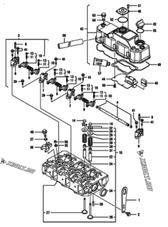  Двигатель Yanmar 3TNV84T-LU2, узел -  Головка блока цилиндров (ГБЦ) 