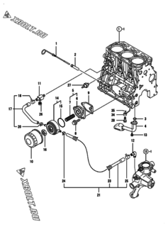  Двигатель Yanmar 3TNV84T-LU2, узел -  Система смазки 