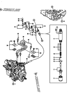  Двигатель Yanmar 3TNV84T-LU2, узел -  Форсунка 