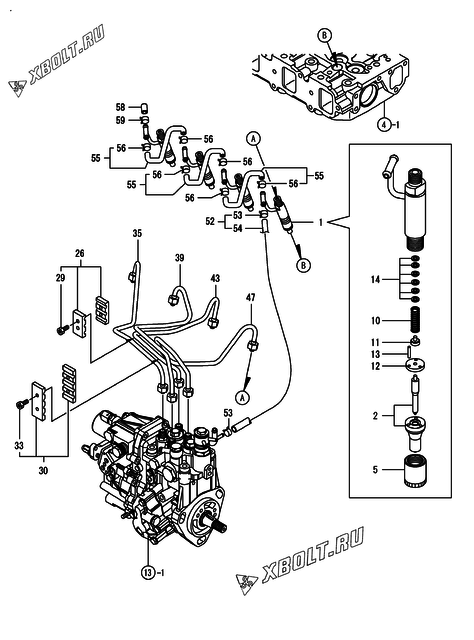  Форсунка двигателя Yanmar 4TNV88-LU2