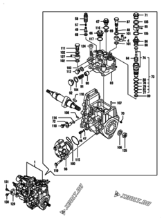  Двигатель Yanmar 3TNV84-GGE, узел -  Топливный насос высокого давления (ТНВД) 
