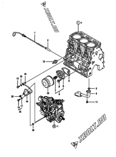  Двигатель Yanmar 3TNV84-MU2, узел -  Система смазки 