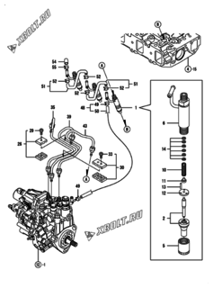  Двигатель Yanmar 3TNV84-MU2, узел -  Форсунка 