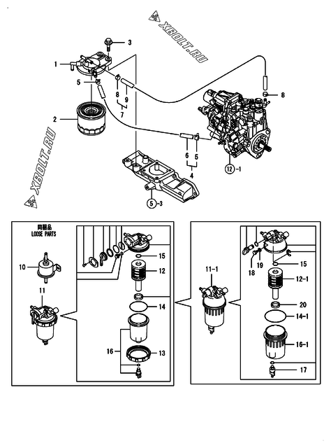  Топливопровод двигателя Yanmar 3TNV84-MU2