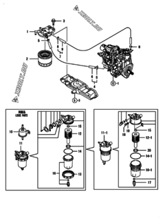  Двигатель Yanmar 3TNV84-MU2, узел -  Топливопровод 