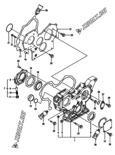  Двигатель Yanmar 4TNV84-GGE, узел -  Корпус редуктора 