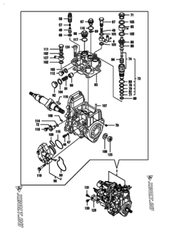  Двигатель Yanmar 4TNV84-GGE, узел -  Топливный насос высокого давления (ТНВД) 