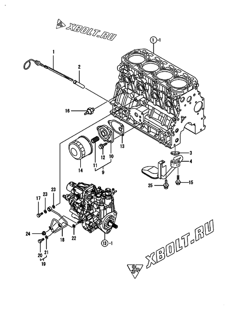  Система смазки двигателя Yanmar 4TNV84-LU2
