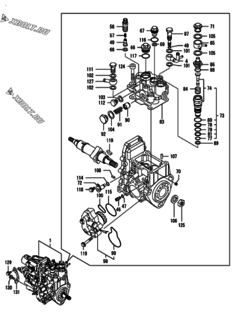  Двигатель Yanmar 4TNV84-LU2, узел -  Топливный насос высокого давления (ТНВД) 