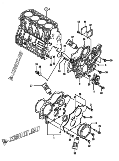  Двигатель Yanmar 4TNV94L-SBK, узел -  Корпус редуктора 