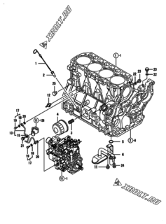  Двигатель Yanmar 4TNV94L-SBK, узел -  Система смазки 