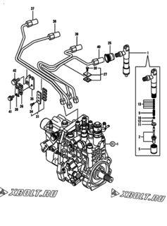  Двигатель Yanmar 4TNV94L-SBK, узел -  Форсунка 