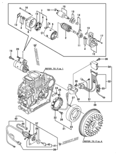  Двигатель Yanmar L48V6DA1F1AA, узел -  Стартер и генератор 