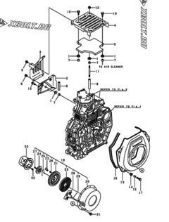  Двигатель Yanmar L70V6CA1T1AA, узел -  Пусковое устройство 