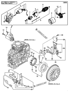  Двигатель Yanmar L70V6CA1T1AA, узел -  СТАРТЕР И ГЕНЕРАТОР 