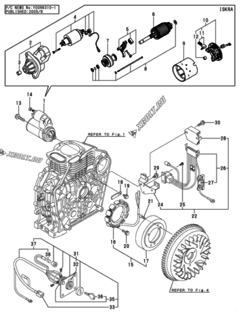  Двигатель Yanmar L100V6CA1T1AA, узел -  СТАРТЕР И ГЕНЕРАТОР 