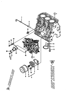  Двигатель Yanmar 3TNV88-GGEP, узел -  Система смазки 