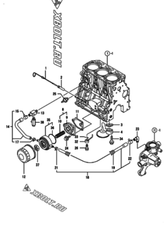  Двигатель Yanmar 3TNV84T-GYM, узел -  Система смазки 