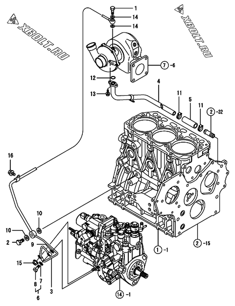  Система смазки двигателя Yanmar 3TNV84T-GYM